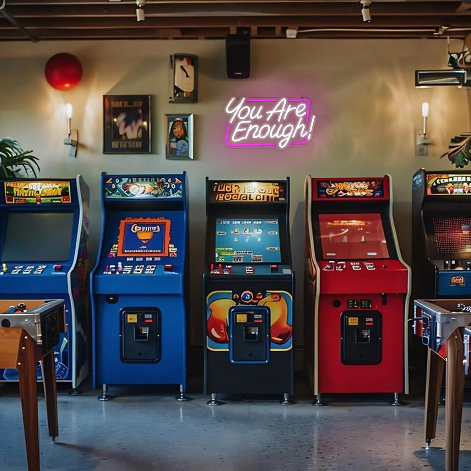 أنت كافية النيون تسجيل USB عكس الضوء ملهمة LED ضوء النيون للتجميل غرفة نوم غرفة المعيشة القراءة الفصول الدراسية جدار ديكور #5