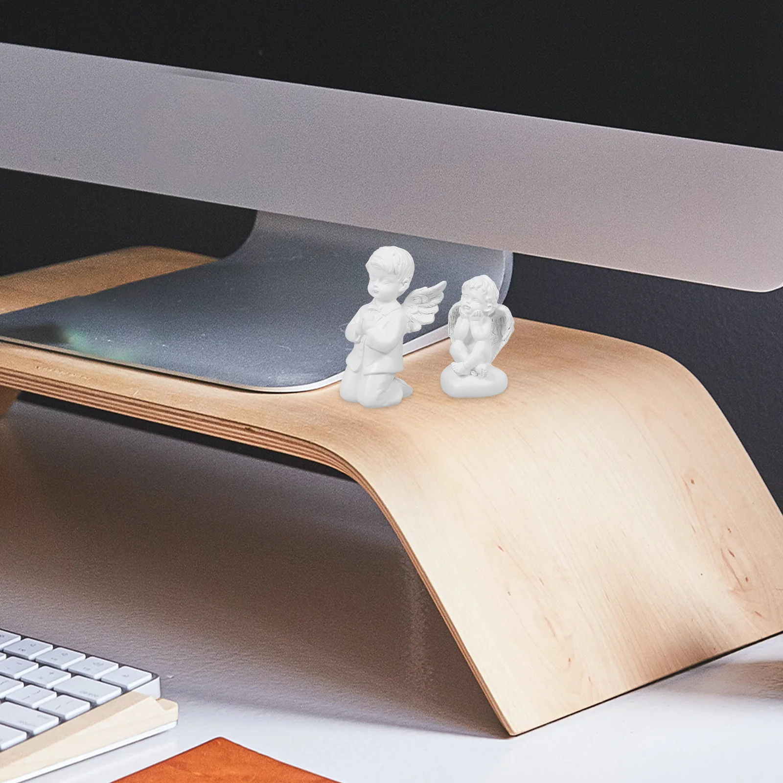 

4Pcs Mini Angel Statue Cherub Sculpture Winged Cupid Ornaments Home Office Desk Shelf Decoration Elegant