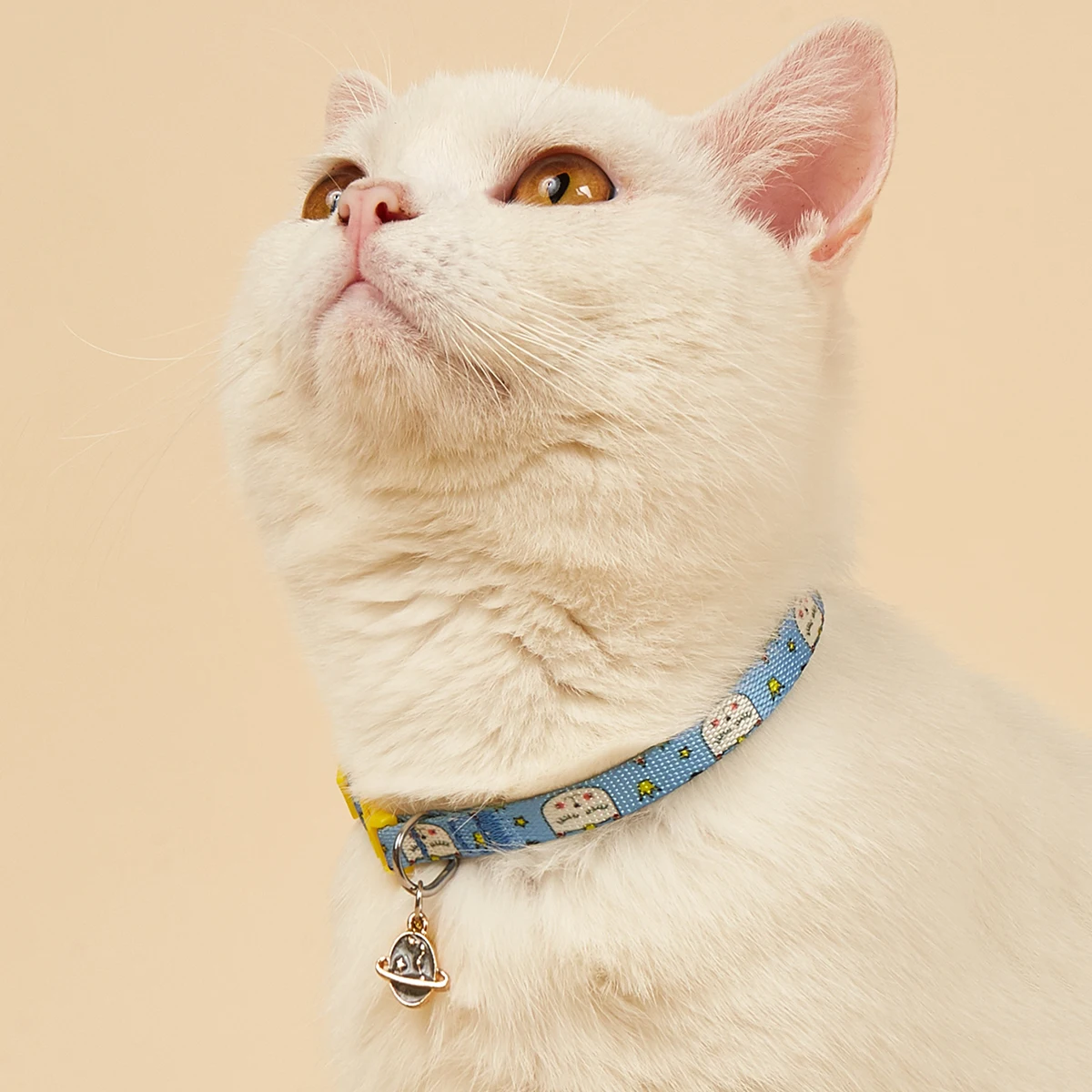 Nur süßes Katzenhalsband für Kätzchen und Welpen, Haustierhalsband mit Anhänger, Glocken, bedrucktem Muster, trendigem, verstellbarem, dekorativem Halsring – Detail 12