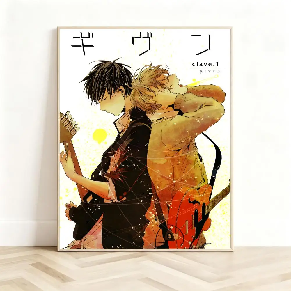 Gentle Anime G-Given Poster Classic Self-Adhesive PP Wall Sticker for Living Room Bar Decor Gift