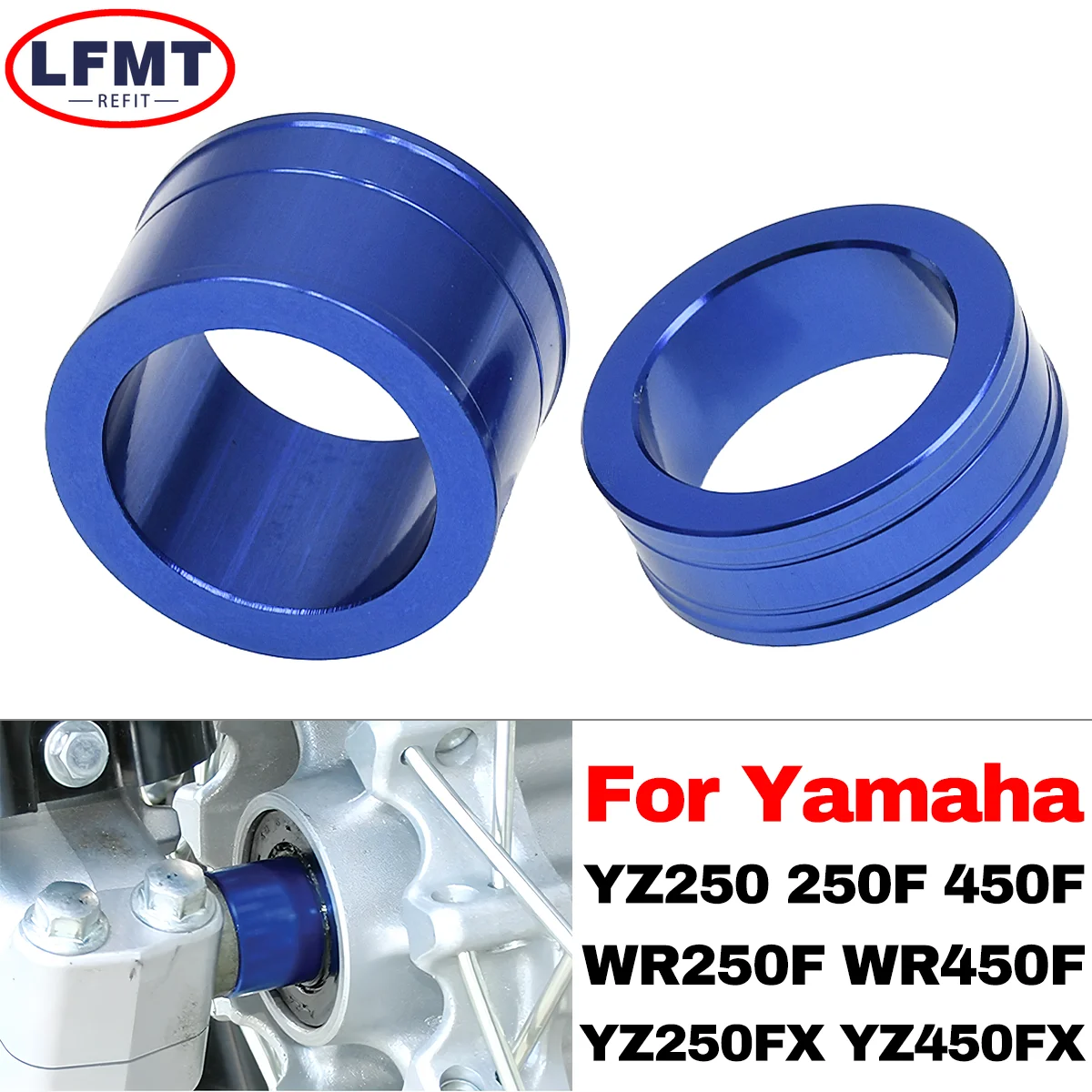 Motorcycle CNC Aluminum Front Wheel Spacers For Yamaha YZ250F YZ450F WR250F WR450F YZ250FX YZ450FX 2014-2021 Universal Parts