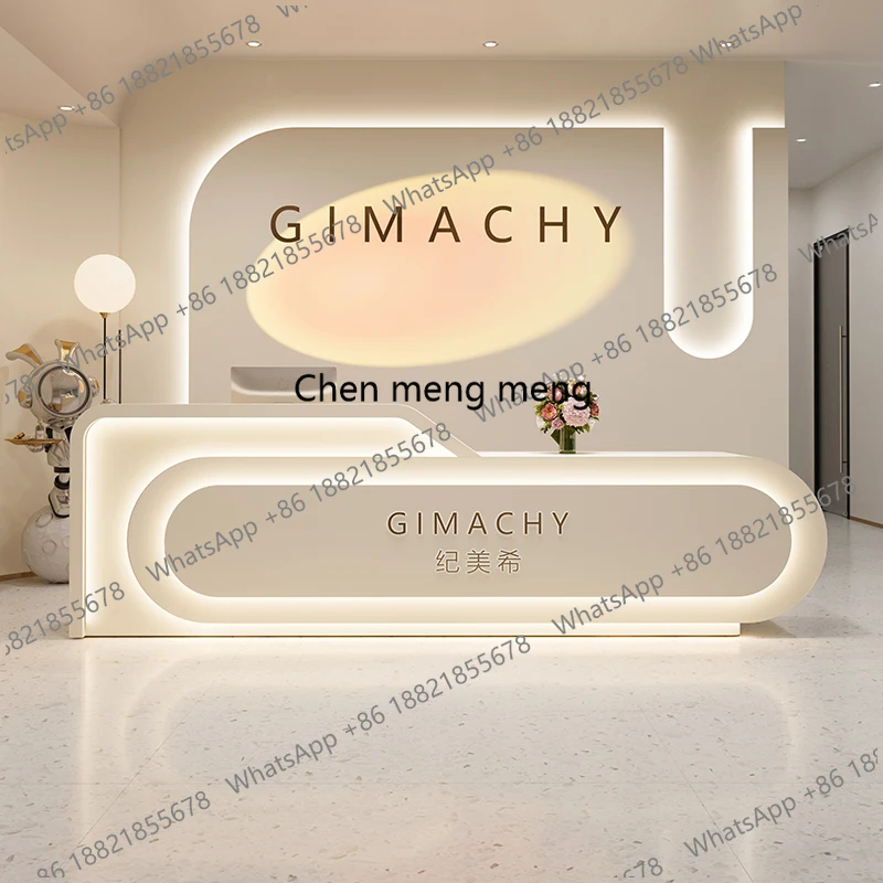 

Modern Shop Reception Desk Luxury Shelves Restaurant Company reception counter Salon Design Comptoire Accueil Trendy Furniture