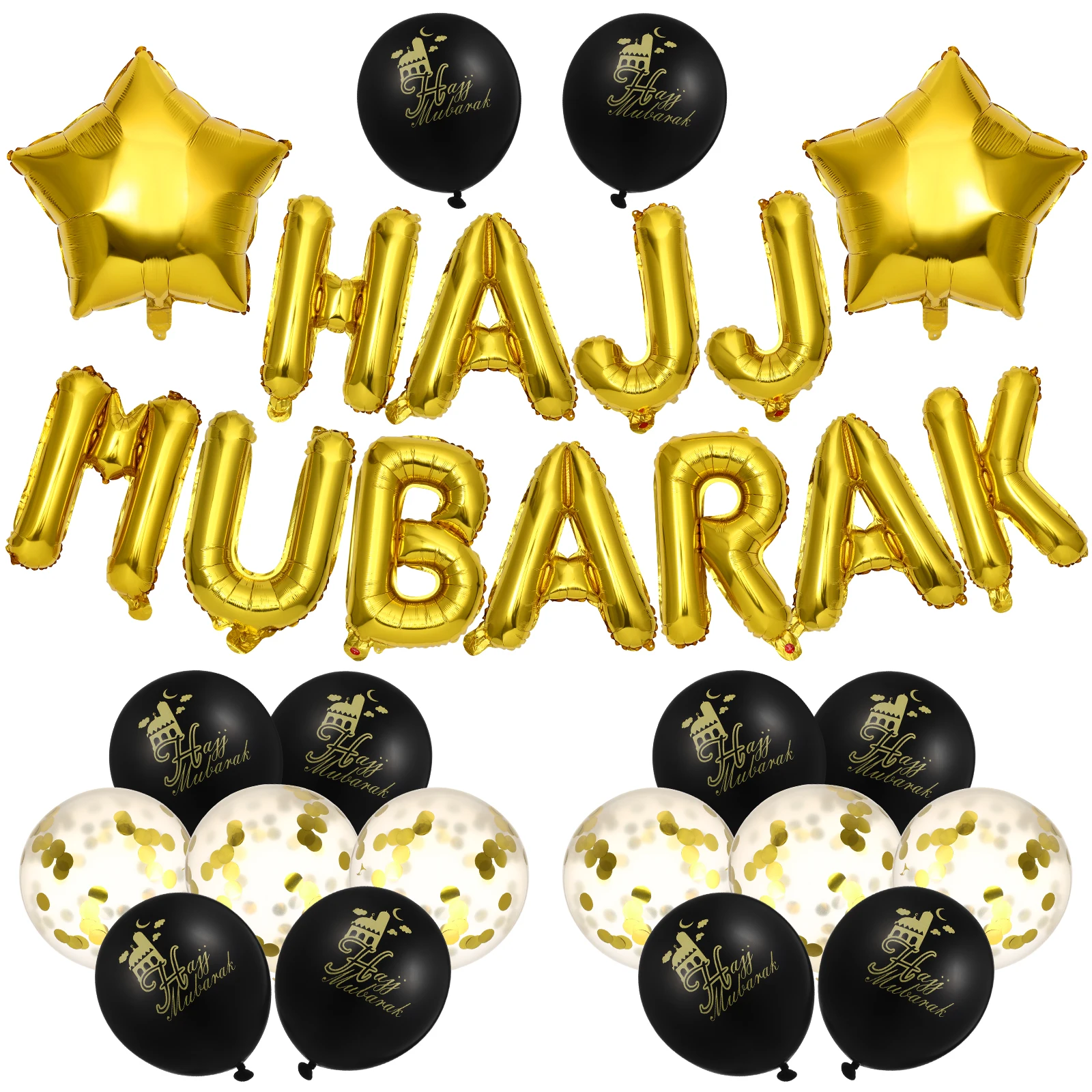 Eid Mubarak Luftballons Set Wiederverwendbare Eid Mubarak Luftballons Partydekorationen Ramadan Feier Zubehör Festliche Lieferungen Event