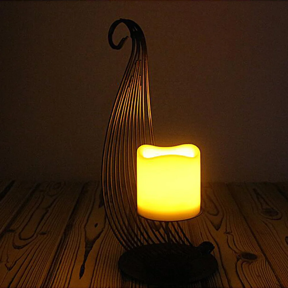 

Sail Shape Wrought Iron Holder Tealight Stand Desktop Decor For Home Office Reusable Decorative Candlestick For