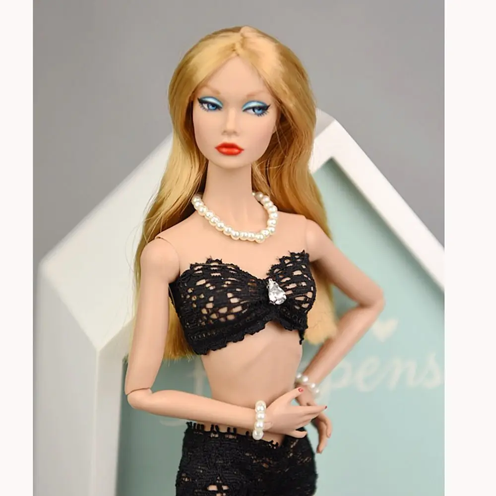 

2024 DIY 1/6 BJD кукла жемчужное ожерелье браслет виниловый очаровательный рождественский подарок для девочек новые аксессуары для кукол дети