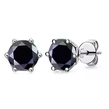 Luxury Diamond Stud Earrings 1CT VVS Moissanite Fine S925 - Black