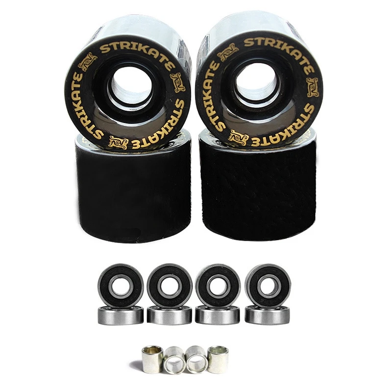 NEW-STRIKATE Durable 4Pcs/Set 60X45mm Skateboard Wheels With Bearing Gasket For Double Warp Action Skateboard Longboard