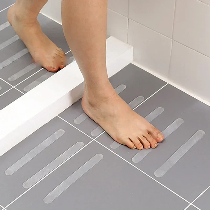 6pcs/set Non-Slip Strips for Bathtubs Showers Wave-shaped Bath Safety Strips for Bathtub Stairs Floor Home Non-slip Tape Pad