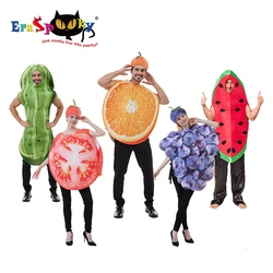 Eraspooky Halloween Funny Adult Fruit Vegetable Costume Banana Orange Cosplay Outfit Carnival Couple Party Purim Fancy Dress