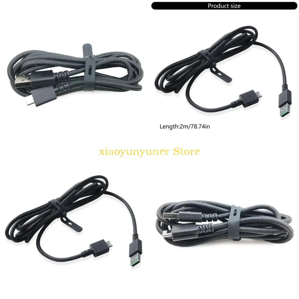 

P9JB USB C Data Charging Cable for Deathtalker Huntsman Elites Wireless Keyboards