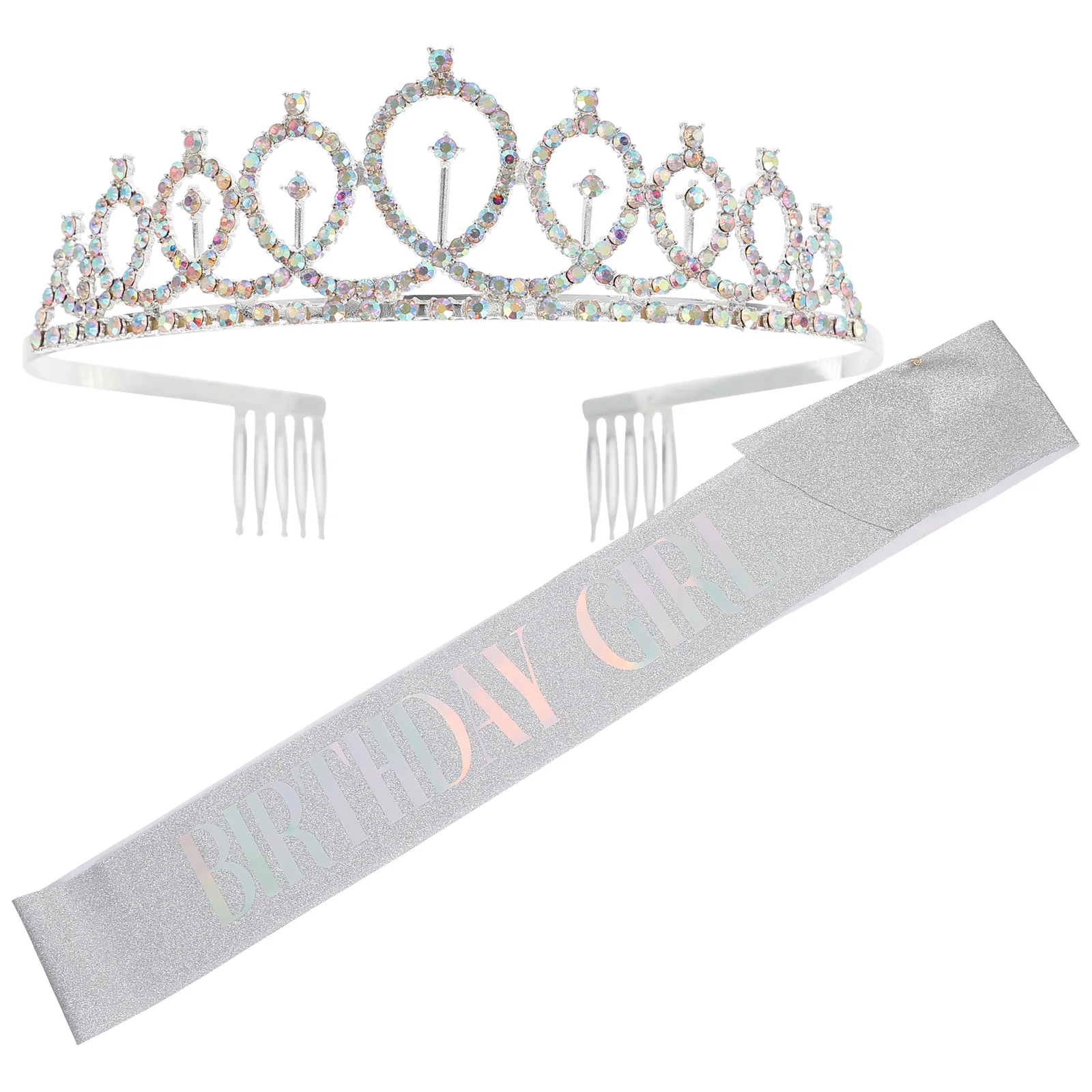 

Ceremonial Belt Crown Decor Birthday Party Etiquette Rhinestone Headb s Headpiece Girls Accessories Gift Set Elegant Beautiful