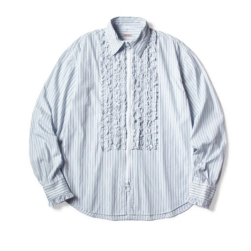 

25ss High Street Kapital Male Casual Fashion Breathable Shirts Men Women Japanese-style Casual Crinkled Shirt