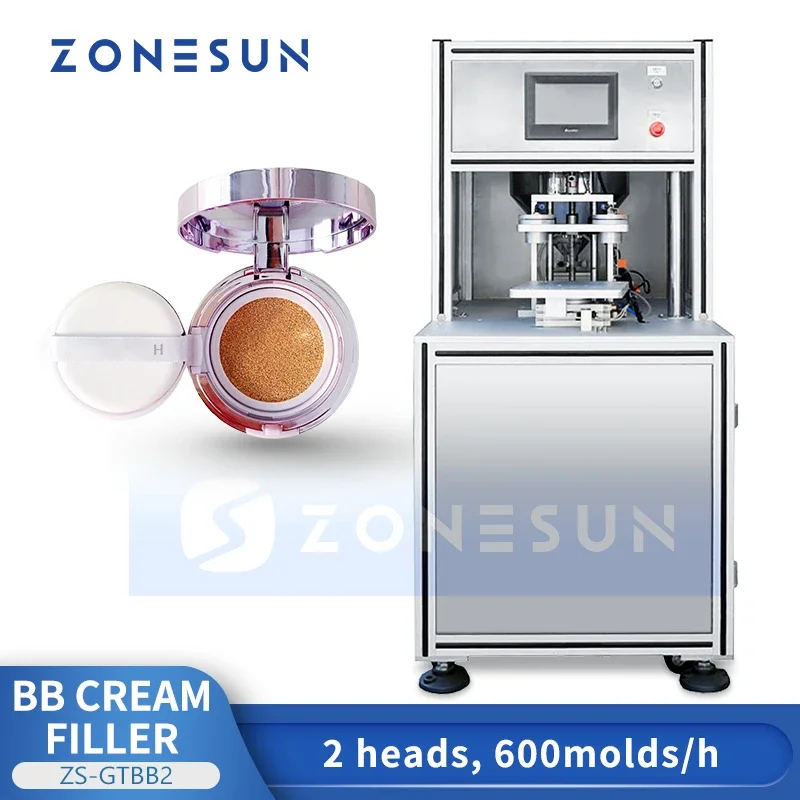 ZONESUN BB Cream Air Cushion Filling Machine Beauty Balm Filler CC Cream Lotion Cosmetics Product Packaging Equipment ZS-GTBB2