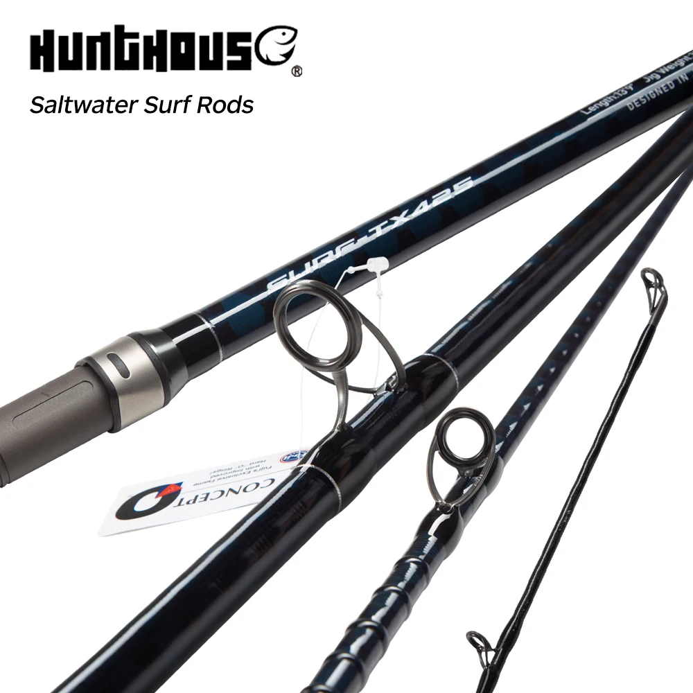 Hunthouse Surf Gazer Spinning Fishing Rod 40T Long Cast Surfcasting Beach Fuji Guide Carbon Fiber 4.05m 4.25m 3 Sections Fish