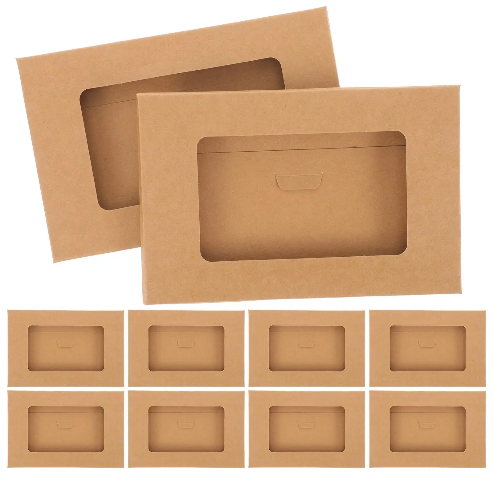10 Pcs Envelope Envelop Storage Box Packaging Paper Envelope Boxes Business Letter Storage Window Cases Envelop Box