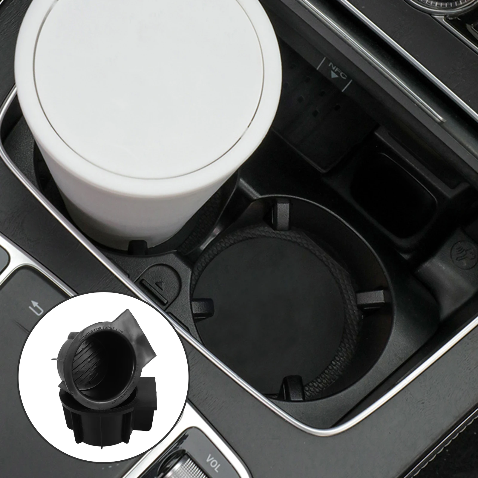 

Stylish Car Console Cup Liner Durable Replacement Insert For Front Seat Organizer Stable Base Dual Function Rubber Phone Holder