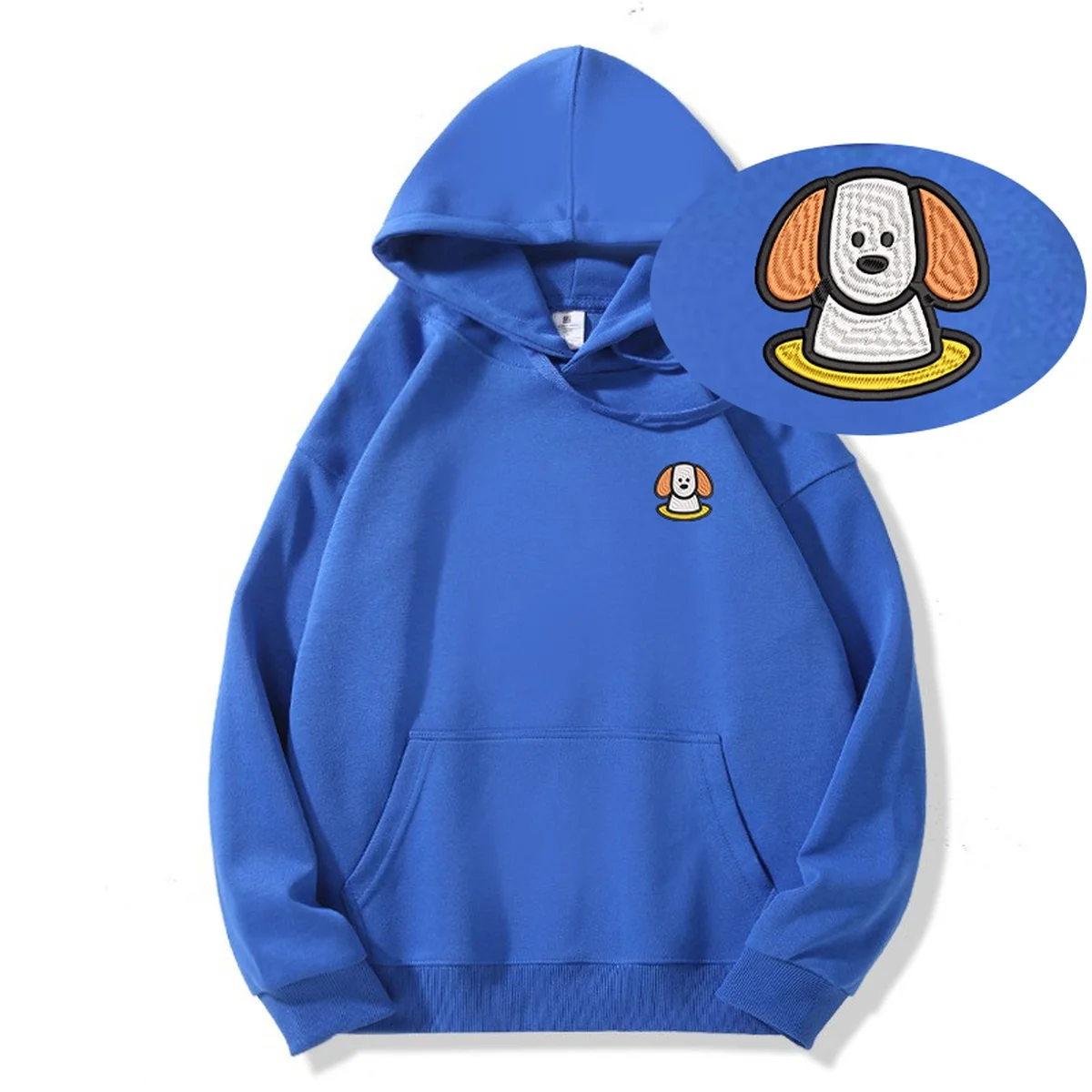 Luxury Ear Dog Design Embroidery Hoodie | for Men Women - man clothing Streetwear Water Sports Embroideried Sweatshirt Hoodies