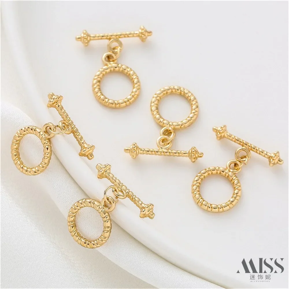 

14K Gold-wrapped Color Twist Thread OT Buckle DIY Jewelry Accessories Chain End Connection Buckle End Buckle Handmade Jewelry