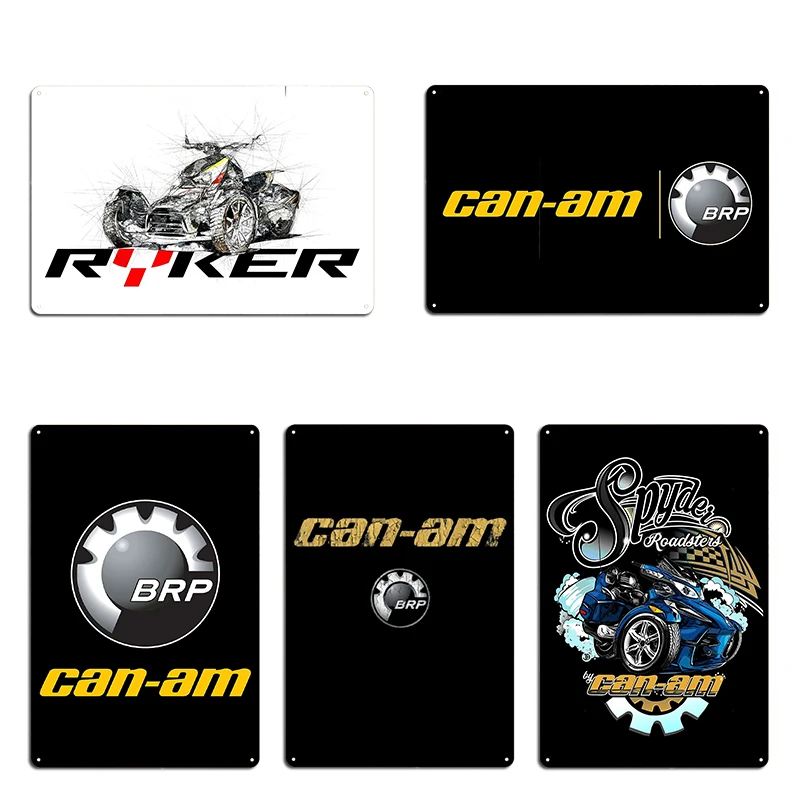 Can I Am Off Road Or On Road Brp Atv Logo Metal Sign Poster Cinema Garage Living Room Designing Tin Sign Poster