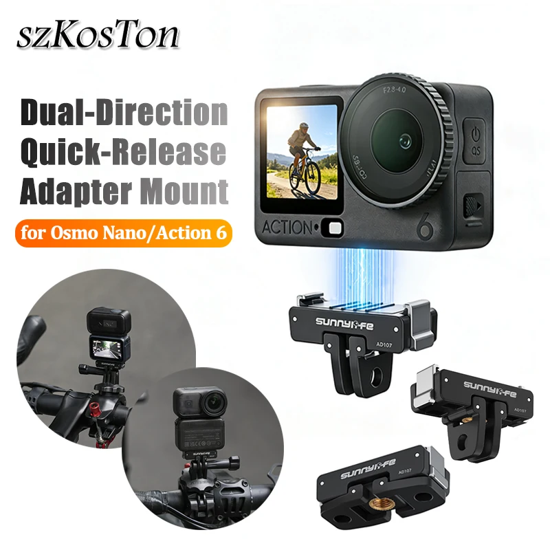 

Magnetic Quick Release Adapter Base For DJI OSMO Nano/Action 6 Foldable Quick-release Two Claw Mount Adapter