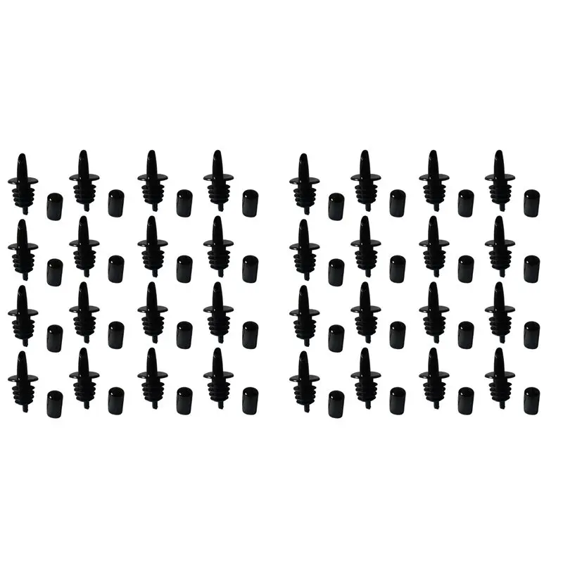

YLS-100PCS Bottle Pourers Syrup Pourer Pour Spouts Plastic Liquor Bottle Pourers With Rubber Pourers Dust Cap Covers