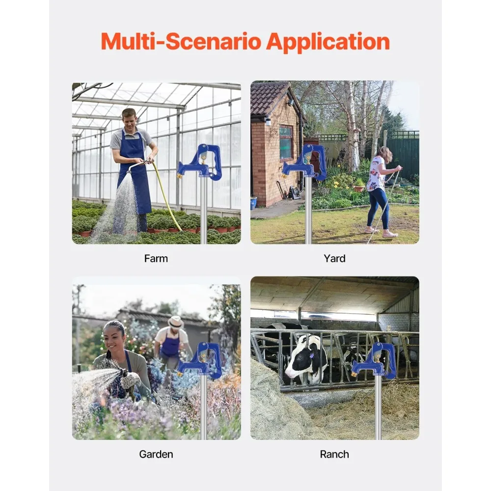 صنبور خارجي خالٍ من الصقيع، صنبور ساحة مقاوم للتجميد مع خيط NPT مقاس 1 بوصة واتصال خرطوم 3/4 بوصة لري الحديقة #6