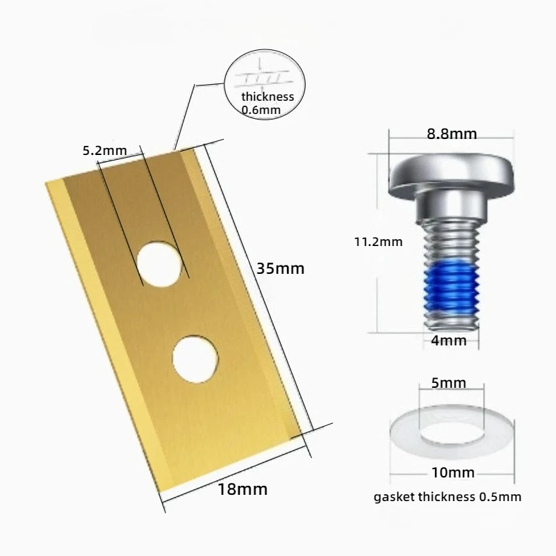 Lawn Mower Stainless Steel Replacement Blades 2-hole Cutting Blades Screw Kit for Mammotion Luba Robot lawn mowers