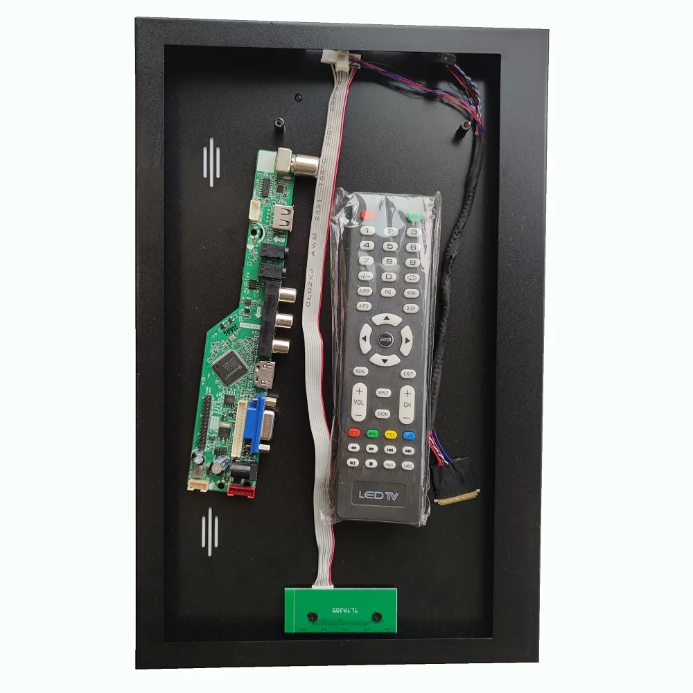 Kit para lvds 40pin lp156wf1 15.6 "1920*1080 lcd usb placa controladora de tv av vga + liga de alumínio caixa de metal painel capa traseira