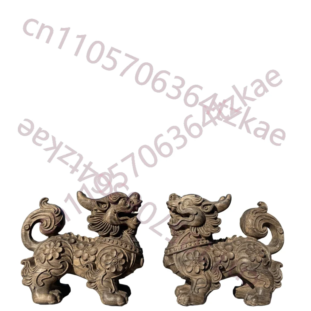Hand-Carved Agarwood Kirin Statue - 4.7