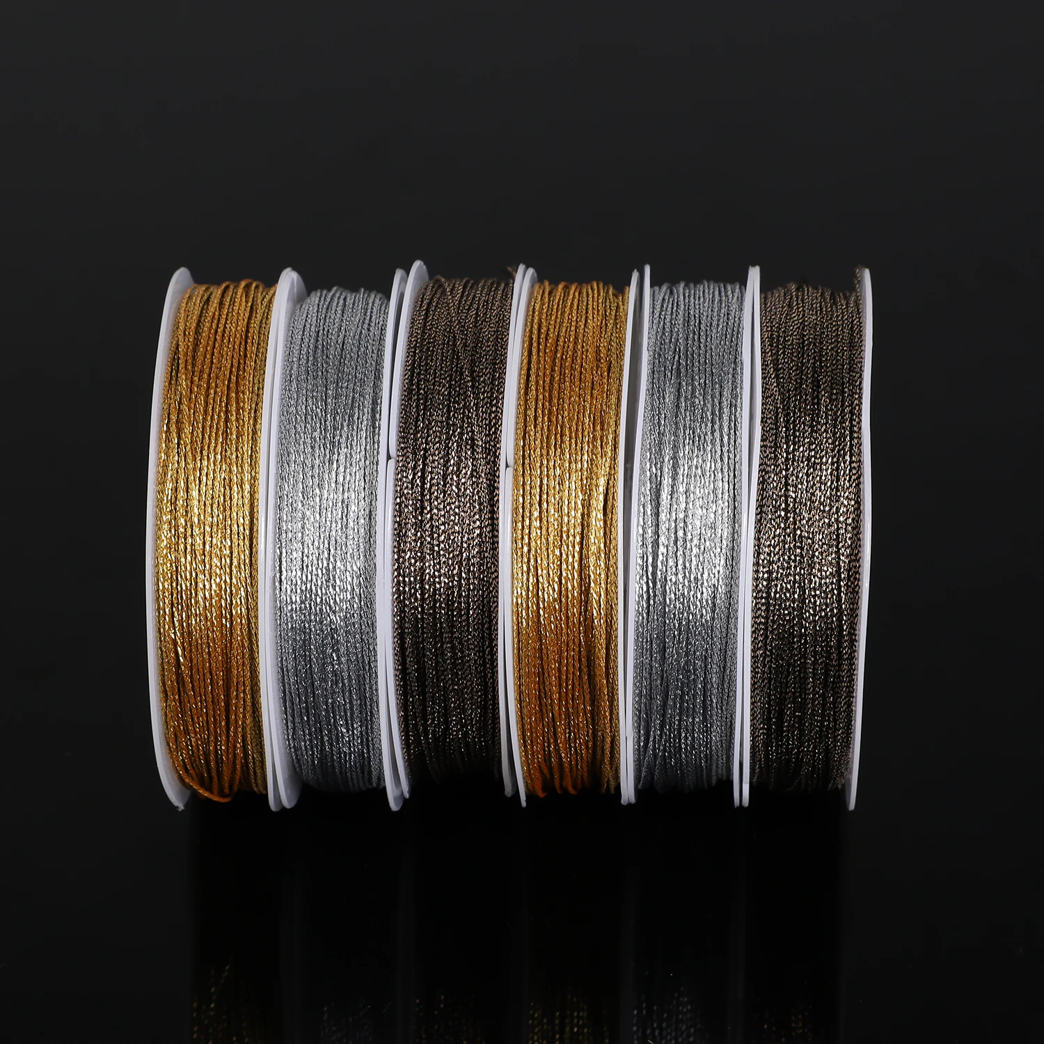 1Roll/10M Polyester 0.4mm Golden Silver Color Thread Jewelry Cord Wire for Jewelry Making DIY Tassels Beading Needlework Craft