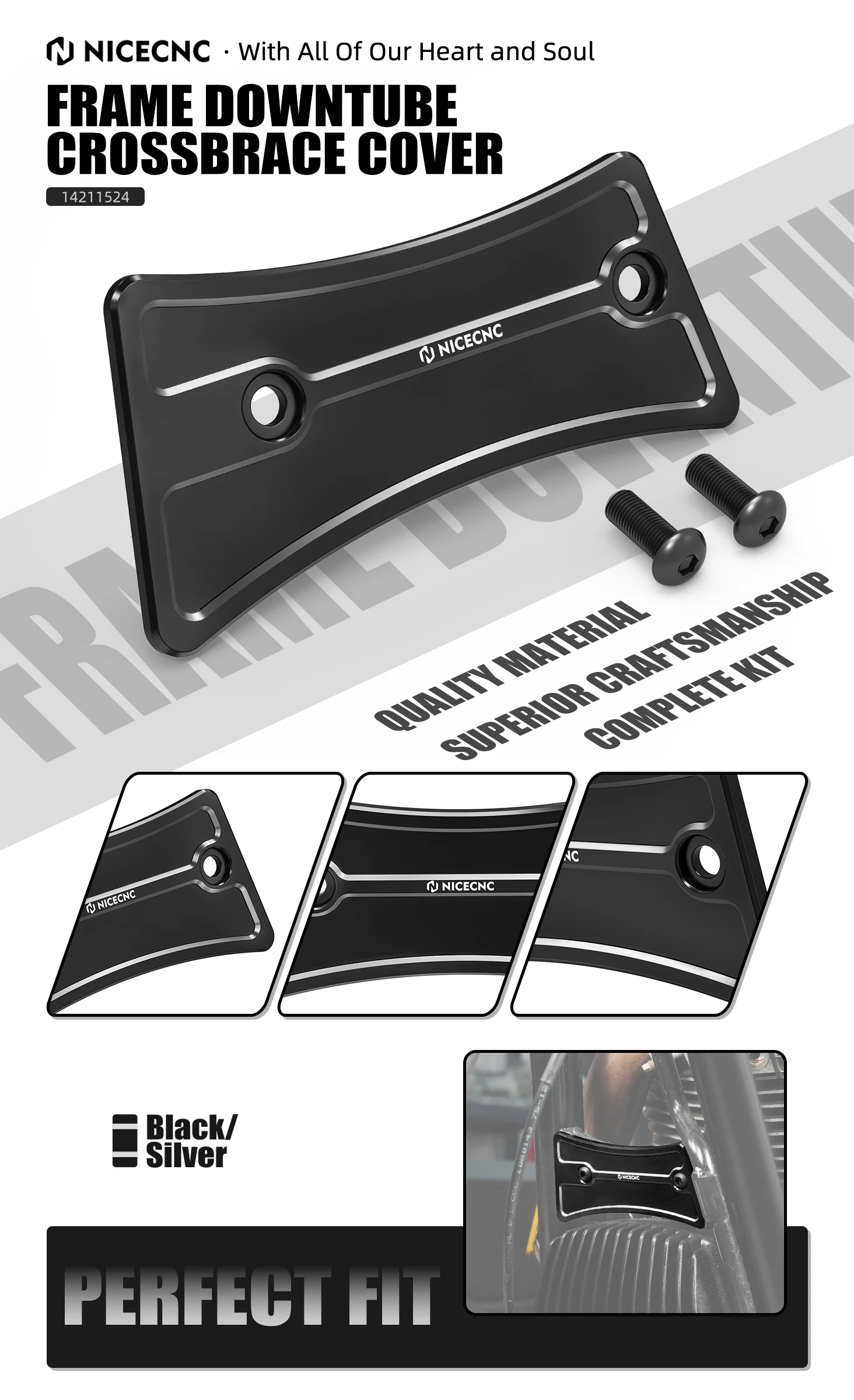Für Harley Street Glide Road Glide Special 2017-2023 Rahmen Unterrohr Querstrebe Abdeckung Für Harley Road King FLHR Electra Glide – Detail 1