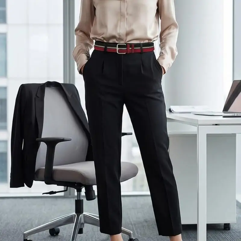Trendy PU Belt With Metal Zipper Closure Easy To Wear Comfortable Waist Strap For Casual And Business Pants Y166