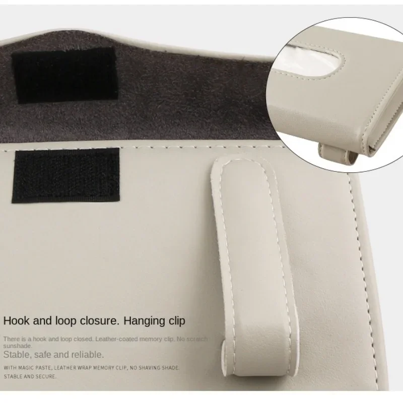 New PU Leather Car Sun Visor Suspension Tissue Box Bracket Car Tissue Box Car Interior Storage Decoration Accessories