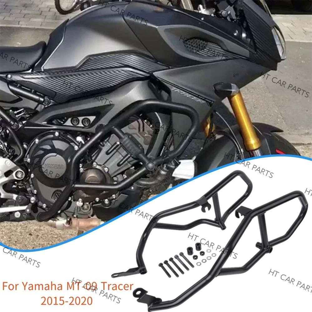 

For Yamaha MT-09 FJ-09 Tracer 900/GT Tracer 2015-2020 Black Motorcycle Engine Guard Crash Bar Bumper Protector Frame Protection