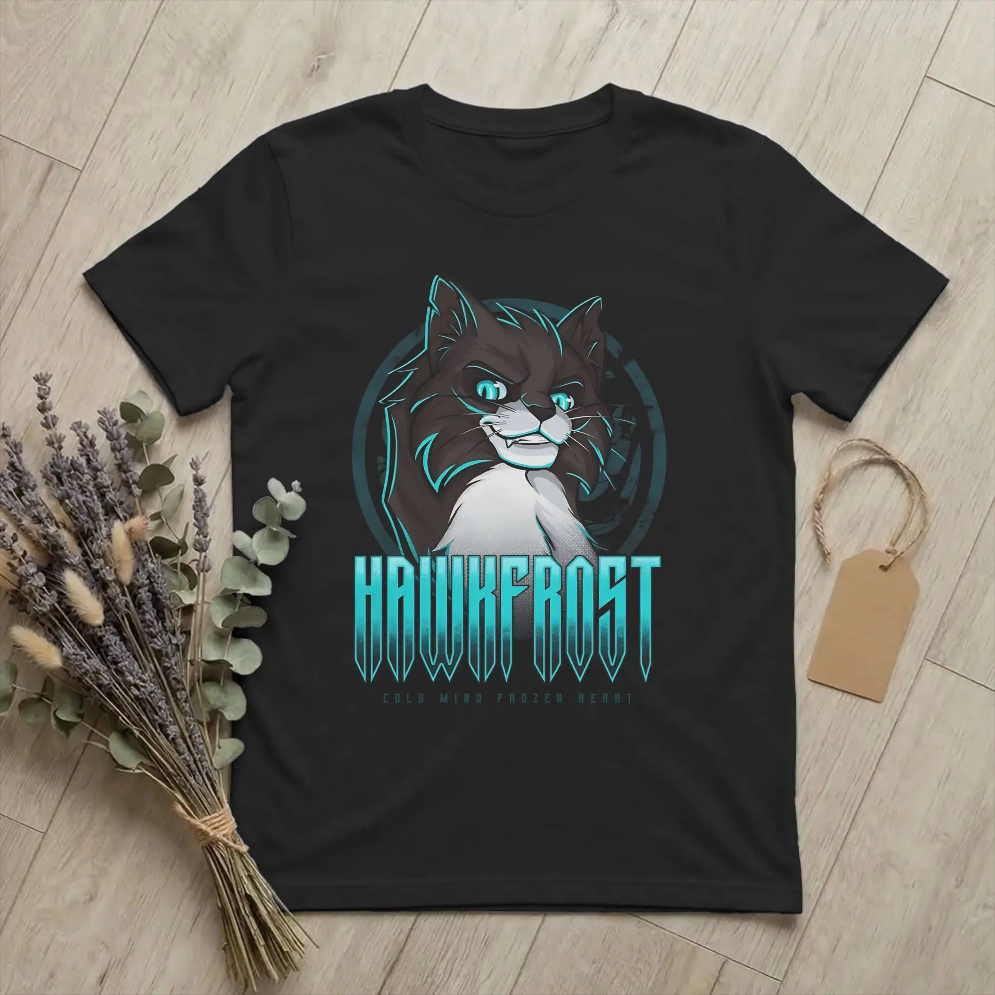 Funny Hawkfrost Cats River-Clan T-Shirt for Men Crew Neck Cotton T Shirt Warrior Frost Heart Short Sleeve Tees Original Clothing