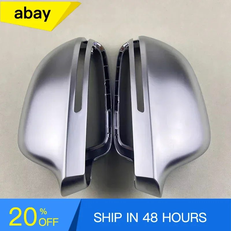 

Car Mirror Cover Fit For Audi A4 B8 A3 A5 A6 Q3 Matte Chrome Silver