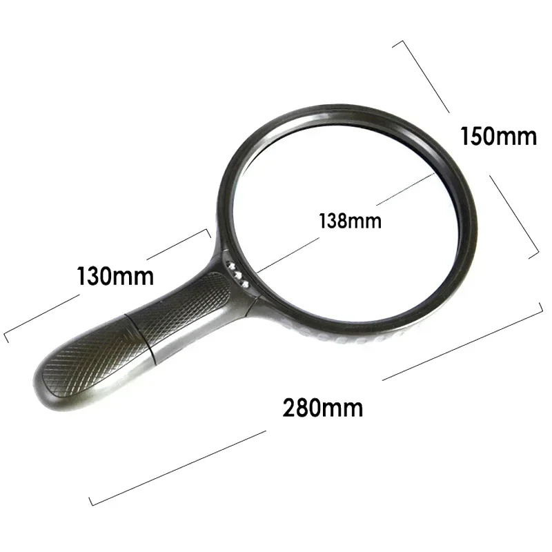 

Large Lens Handheld Magnifying Glass with 3 LED for Newspaper Map Book Reading, Old People Visual Aid