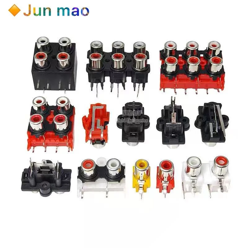 5PCS AV2-8.4-13 2/4/6/8 Bit/Hole RCA-213 Lotus Socket Audio Interface Connector AV Same Core Socket