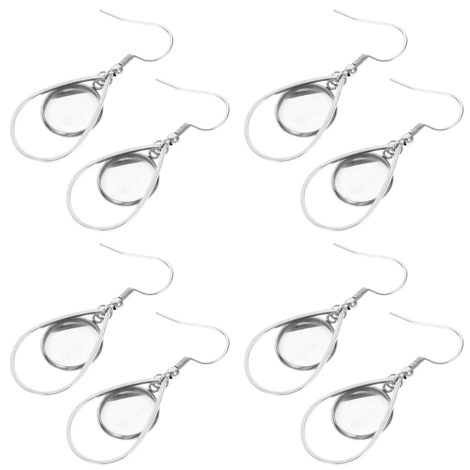 20Pcs DIY Earring Bezels Stainless Steel Blank Trays for Earring Making Jewelry Craft Projects Pendant Settings Accessories