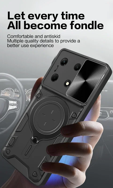 Coque for Infinix Note 30 4G Case Slide Lens Shockproof Armor for Infini Note30 Pro 5G Cover Magnetic Holder Ring Protect Fundas