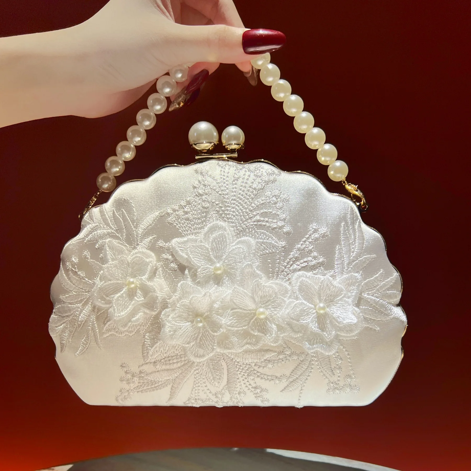 luxury ancient cheongsam dress embroidered flower chain happy mother-in-law temperament c crossbody women's bag