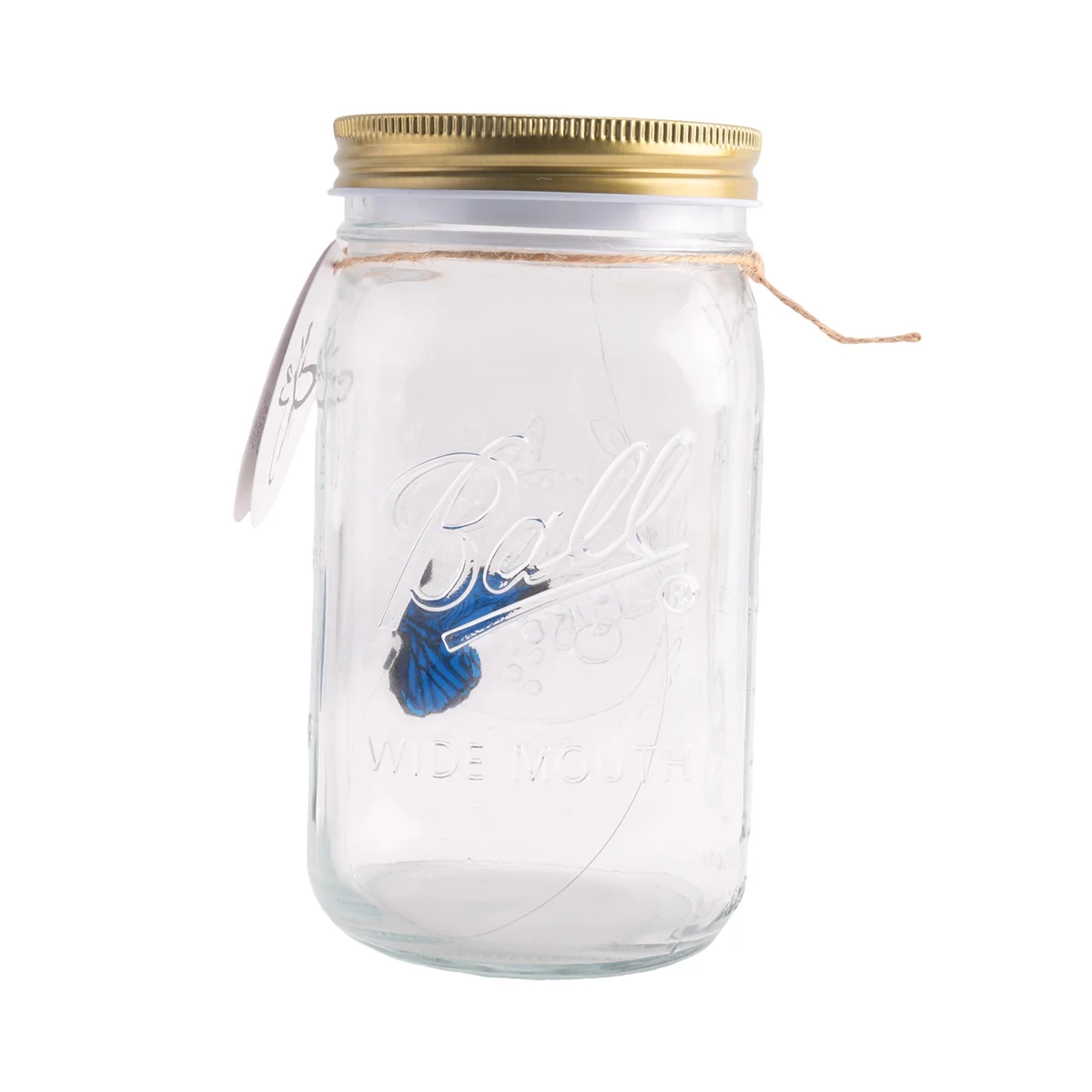 

Simulation Butterfly Collection in a Jar, Butterfly Jar That Moves, LED Light Romantic Glass Animated Butterfly Blue