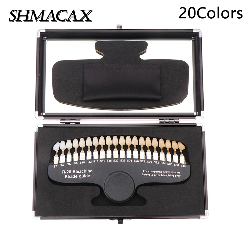 20 Colors 3D Dental Lab Bleach Shade Guide Color Color Palette Comparator Toothguide Teeth Whitening Set Bleaching Dental Plate