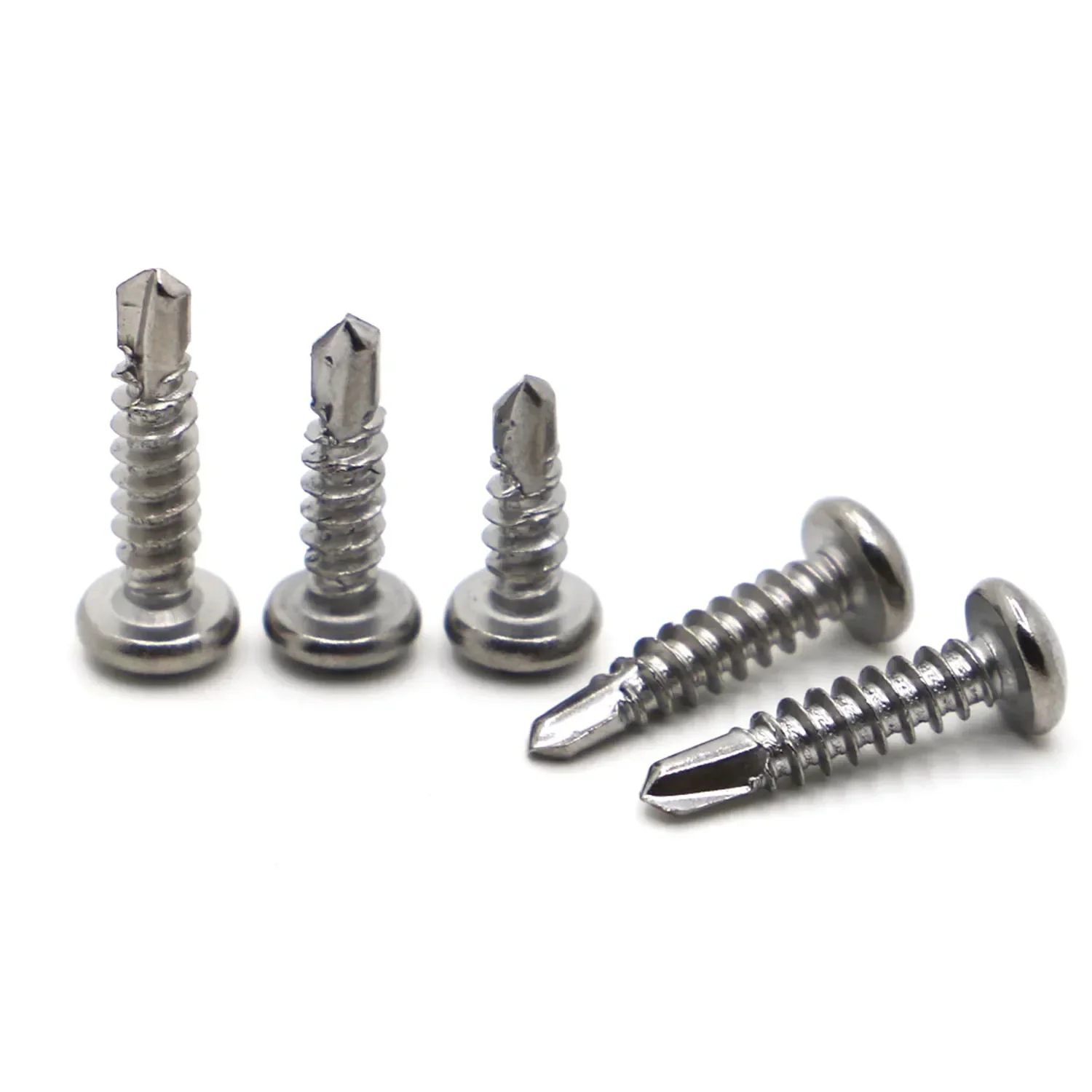 20pcs  M4.2 M4.8 Cross Round Self Tapping Screw 410 Stainless Steel Phillips Pan Head Drilling Screws