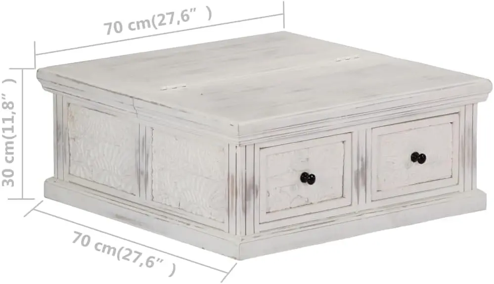 Youuihom Storage Coffee Table, Simple Design Coffee Table, Coffee Table For Cafe, Family, Living Room, Office, White