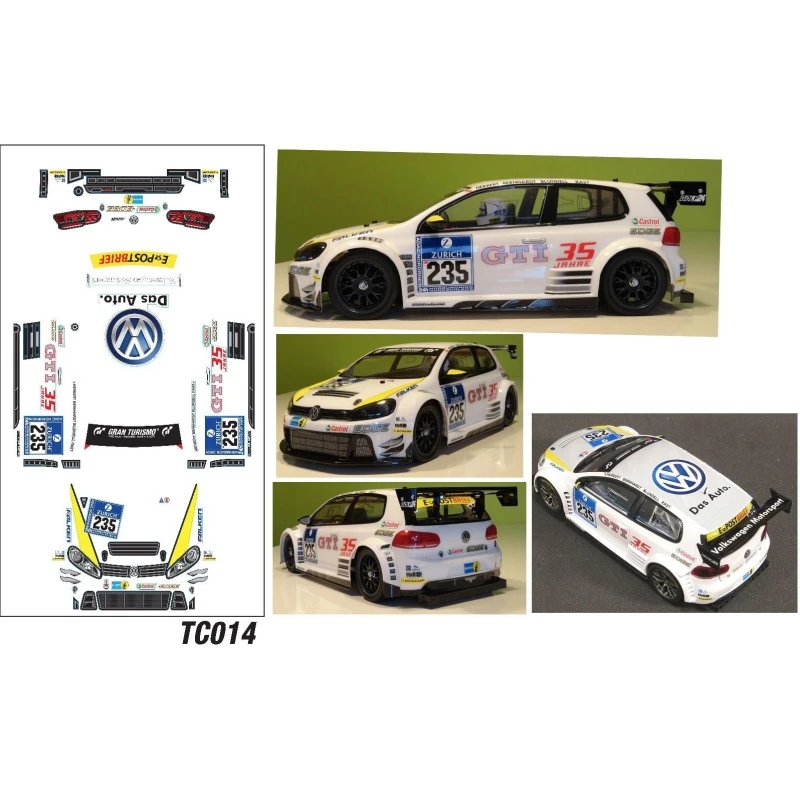 1 10 190mm Rc Body Shell Golf GTI Clear Lexan Body W/Rear Wing + Stickers for Rc Drift Car Tamiya tt02 Upgrade tt01 kyosho fazer