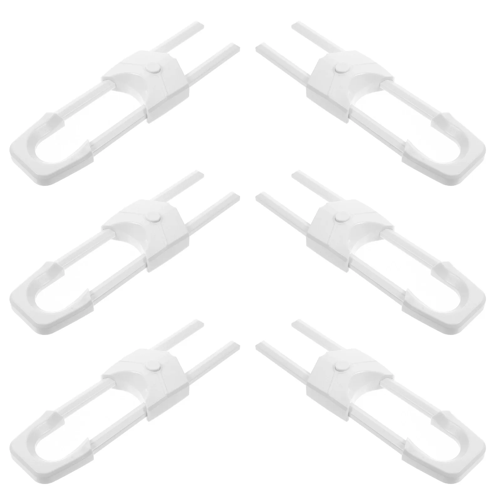 

6Pcs Child Safety Cabinet Locks No Tools Required Easy Install U Shape Plastic Locks for Cabinets Drawers Refrigerator Doors