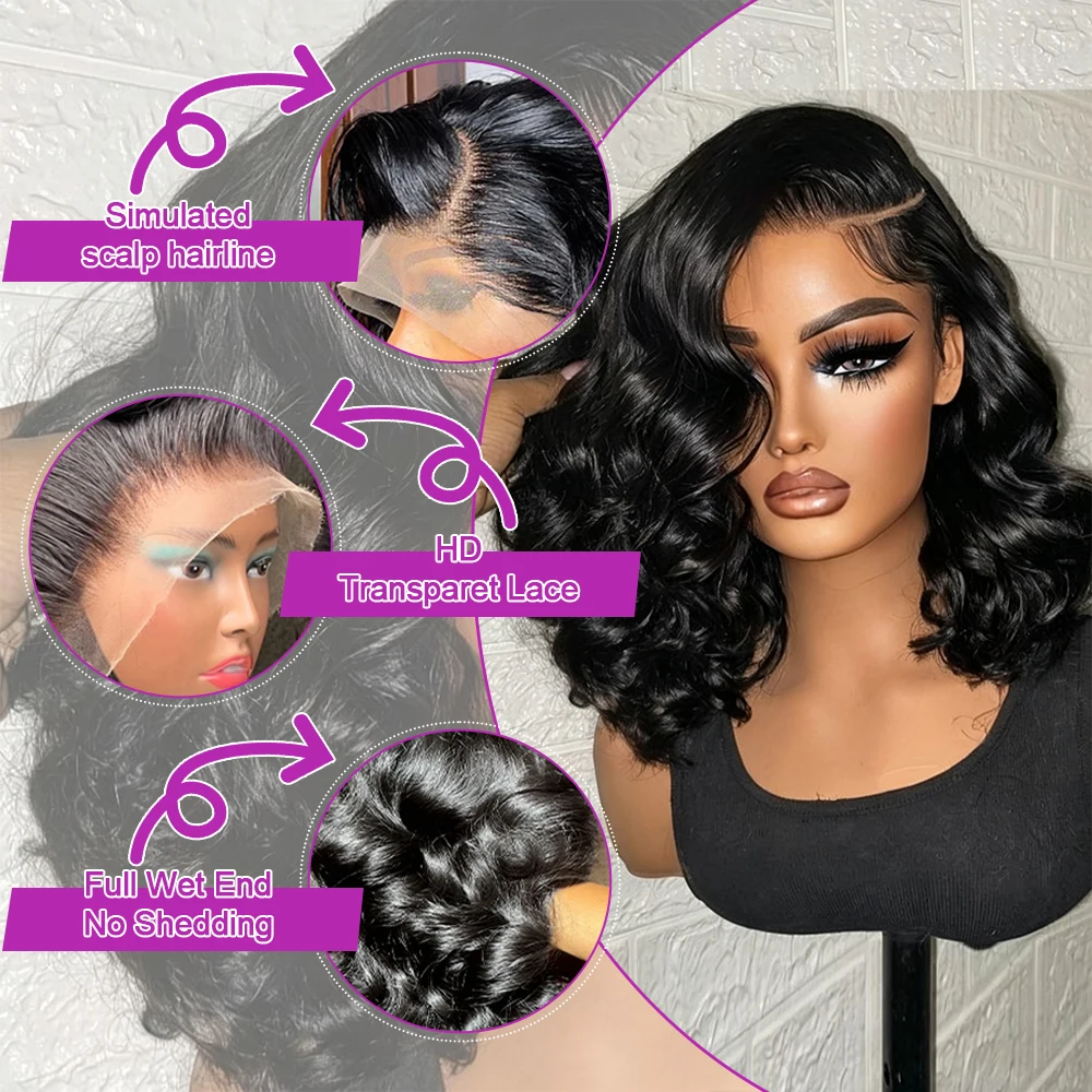 Parrucca corta con onde natura - Hd Lace Frontal Wig Human Hair Pre Plucked recensione e prezzo