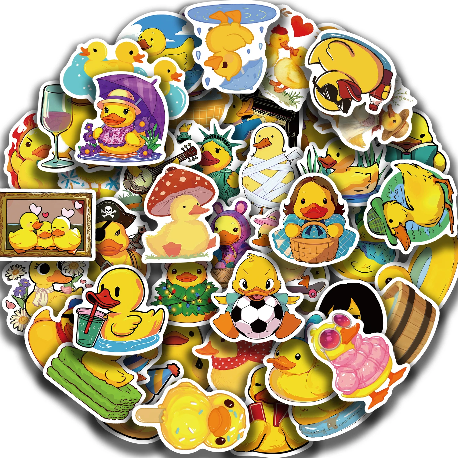 

50Pcs Cute Little Yellow Duck Stickers For Suitcase Laptop Phone Cartoon Sticker Desktop Decoration DIY Stickers Toys