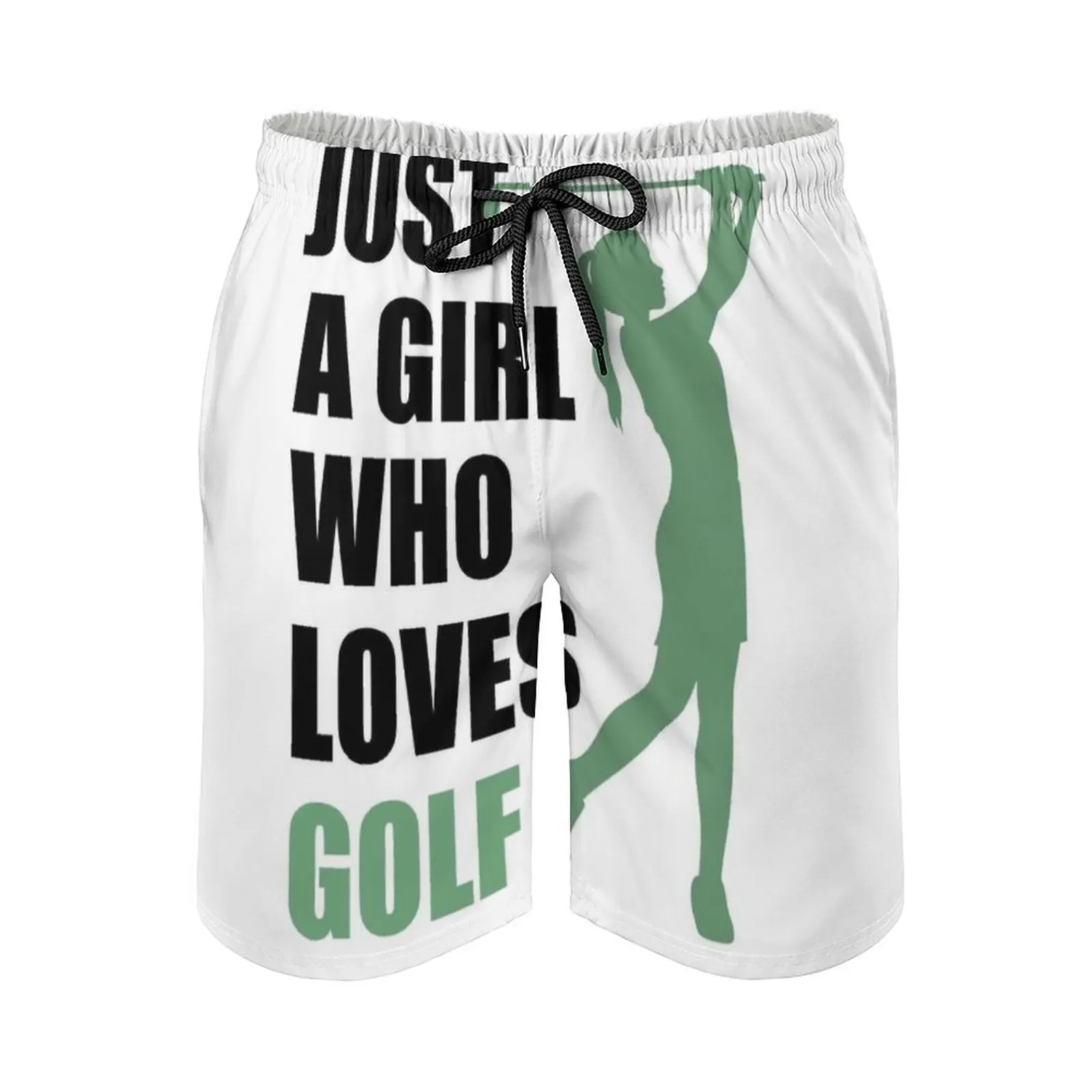 

Just A Girl Who Loves Golf Men's Beach Shorts With Mesh Lining Surfing Pants Swim Trunks Eat Sleep Golf Repeat Golf Golfing